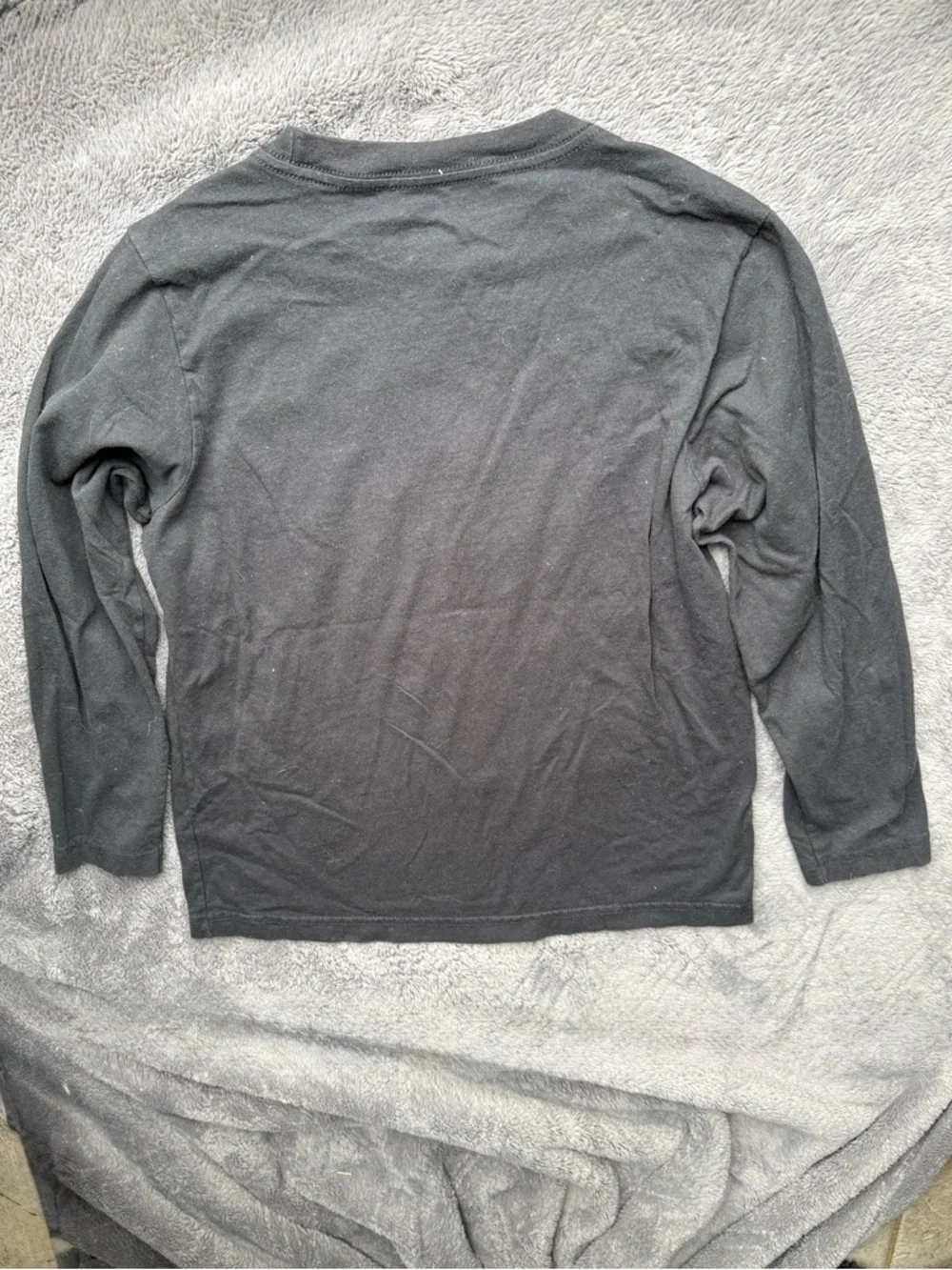 Fox Racing Shirt Tee Long Sleeve Cotton Black Front Logo Youth Large